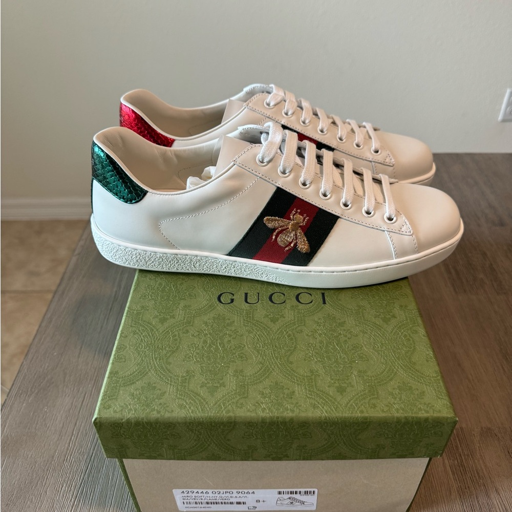 GUCCI MEN'S ACE EMBROIDERED SNEAKER | SIZE 8.5 UK MEN | SIZE 9 US MEN
